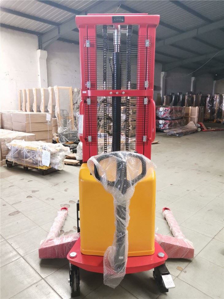 1000kg 1.5-3.5m Duplex Mast·Semi Electric Pallet Stacker