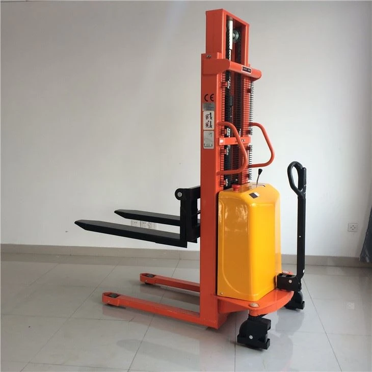 倉庫フォークリフト 1000kg 1.5-3.5m デュプレックスマスト・半電動パレットスタッカー